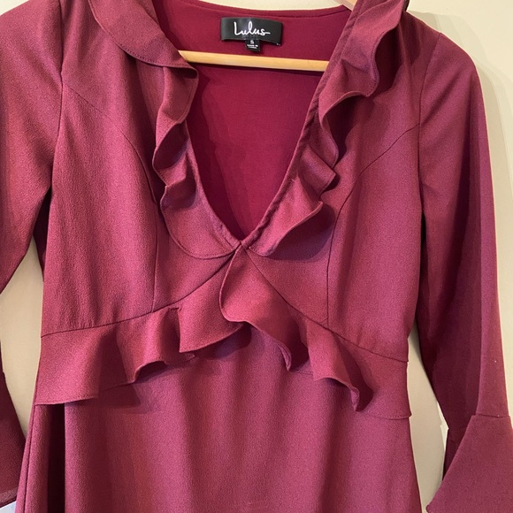 Lulu’s Dress Size S Plum Purple Ruffled - Picture 4 of 9